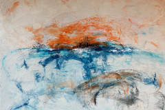 Abendhimmel - H 80 x B 100 cm. / Acryl auf Leinwand