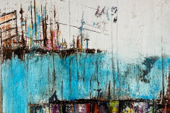 Containerhafen  -  30 x 30 cm.  / Acryl auf Leinwand