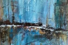 Hafenbrücke 40 x 40 cm / Acryl auf Leinwand