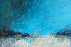 Himmel über´n  Hafen 100 x 100 cm. / Acryl auf Leinwand